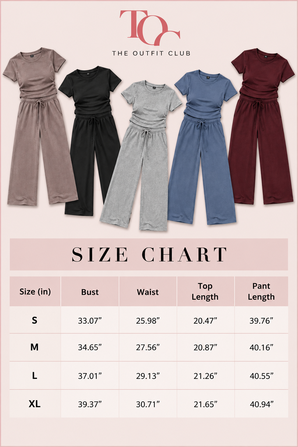 Grey Ruched Side Loungewear Set – Wide Leg Trousers
